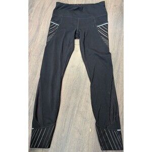 Athleta Womens Large Capri Yoga Cropped Legging Size 26x26 Black Athletic (478)